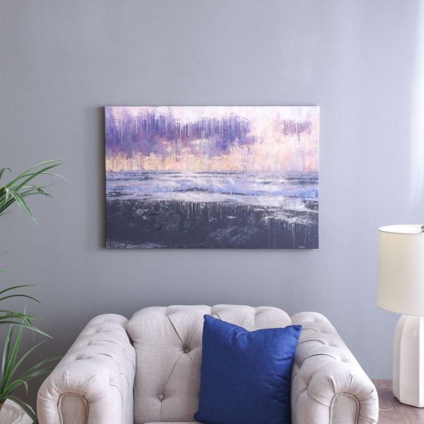 AW21 Lorena Hand Painting Purple Background Scenery Canvas