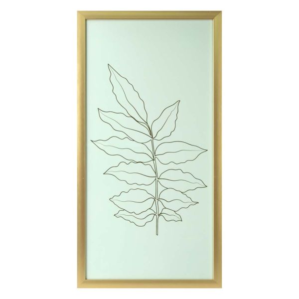 AW21 Gallery Golden Outline Plant_1 Framed Art