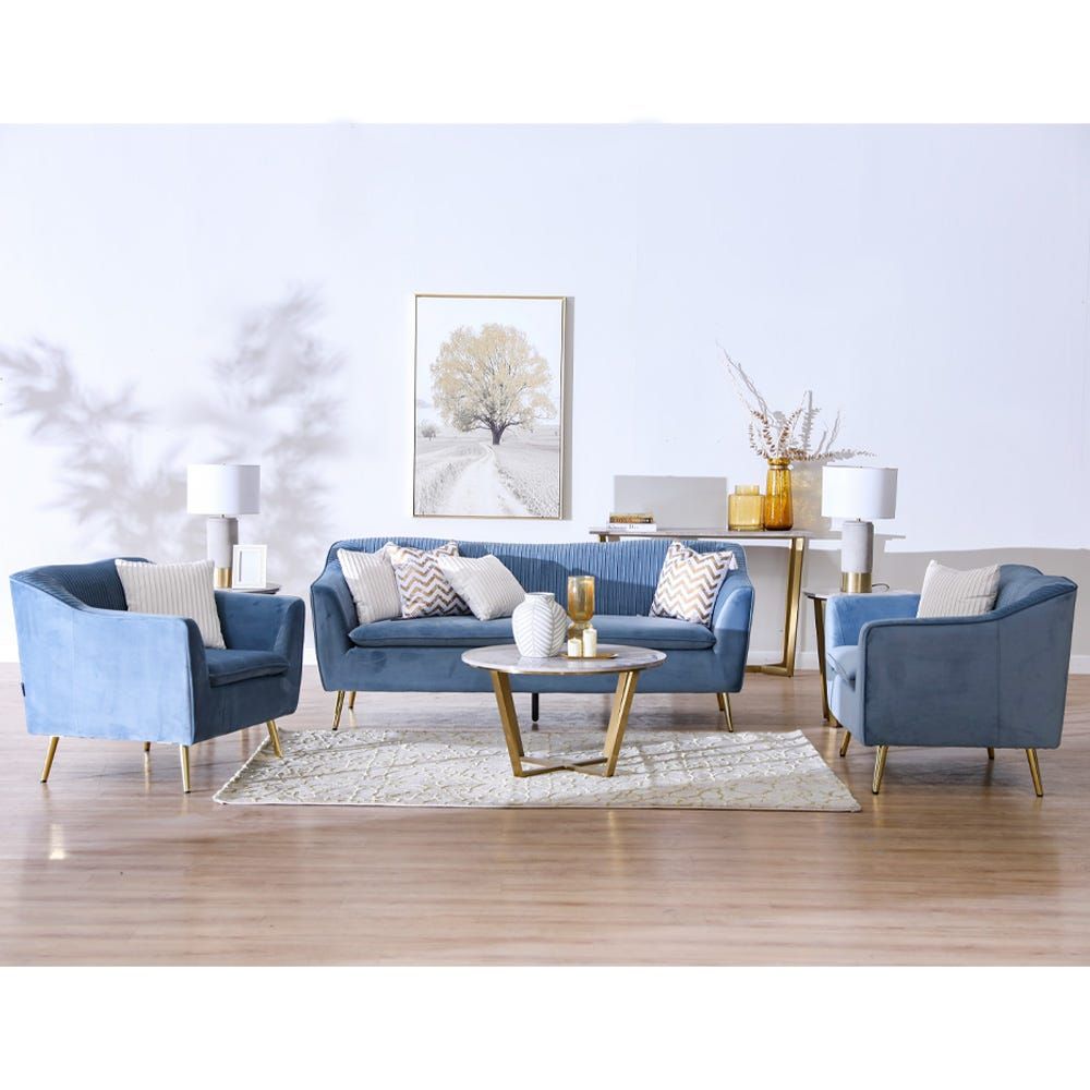 3 Seater Agnes Fabric Sofa_Sky Blue or White