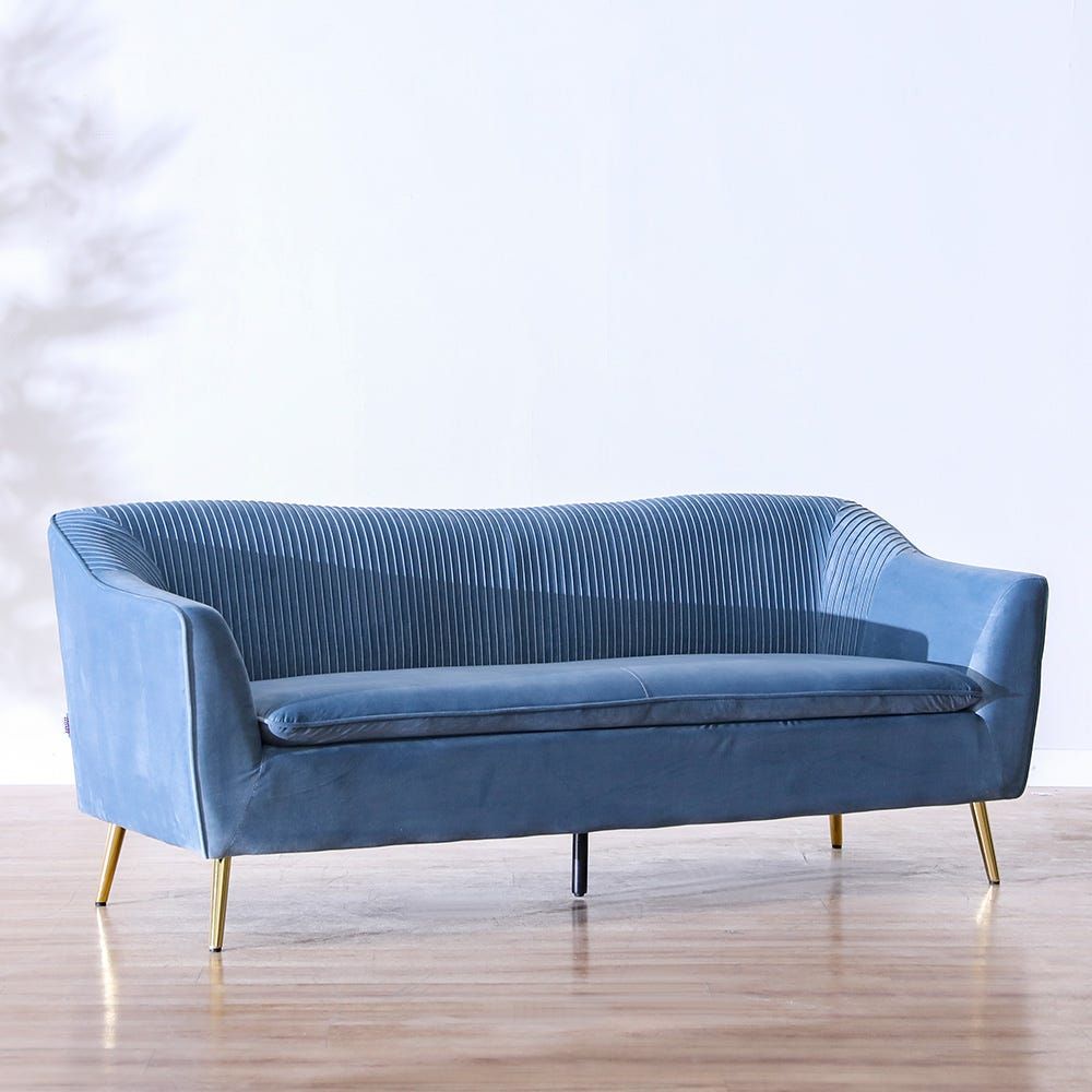 3 Seater Agnes Fabric Sofa_Sky Blue or White