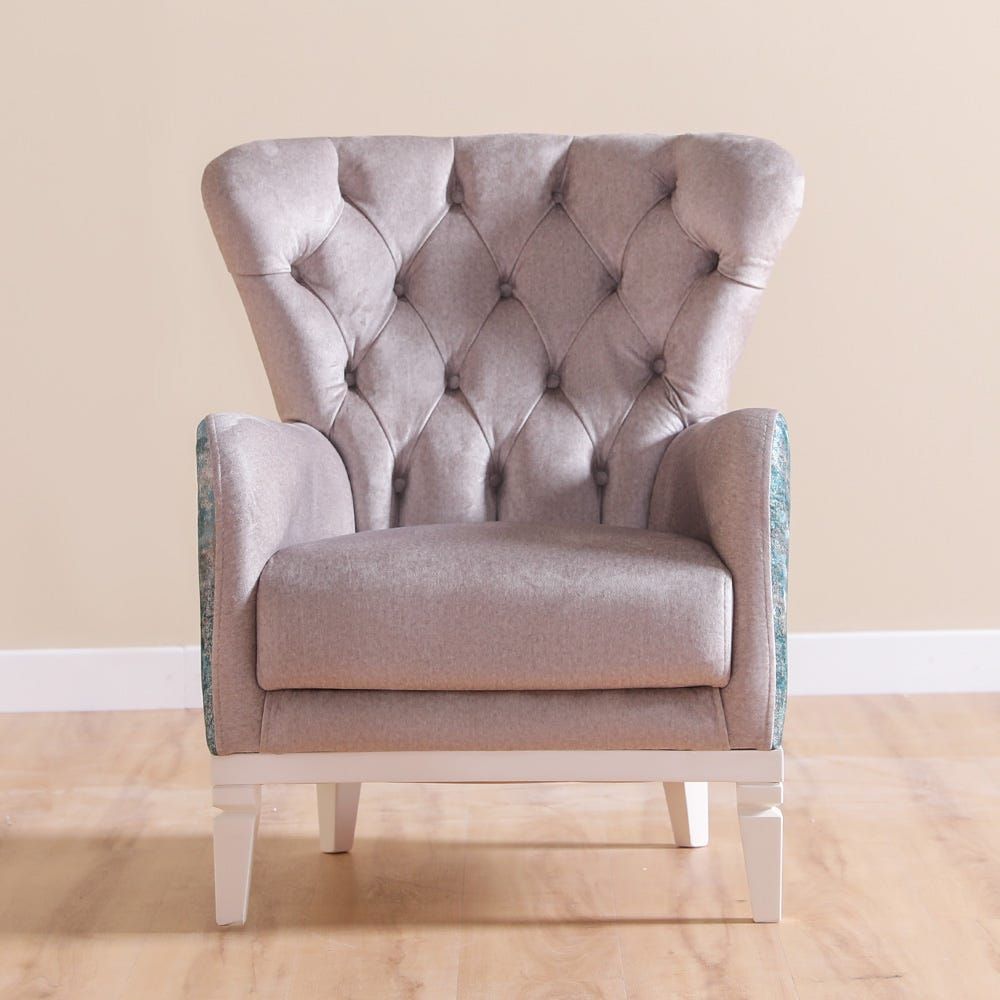 Diana 1 Seater Fabric Sofa_Patterned Beige