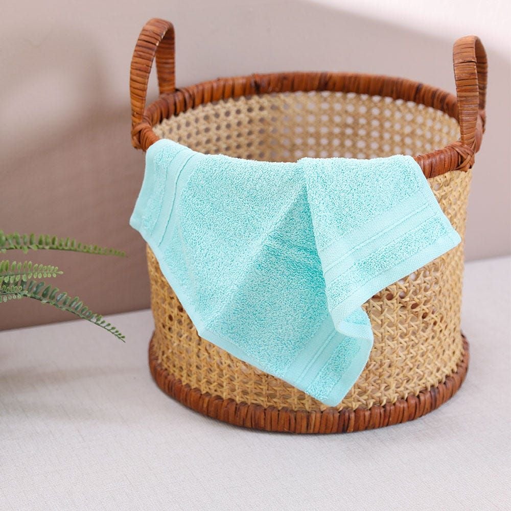 Flossy Wash Towel _ 33X33Cm Aqua