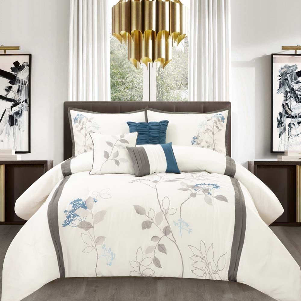 Arianna_Anissa King Sor7 Emb Comforter Set White