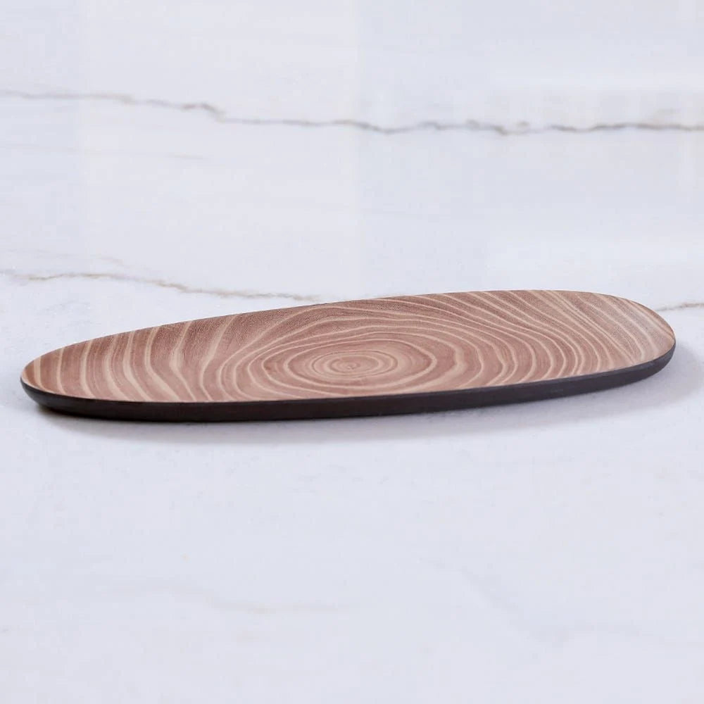 ANNUAL RING BAMBOO FIBER TRAY WITH HANDLE_ 17070