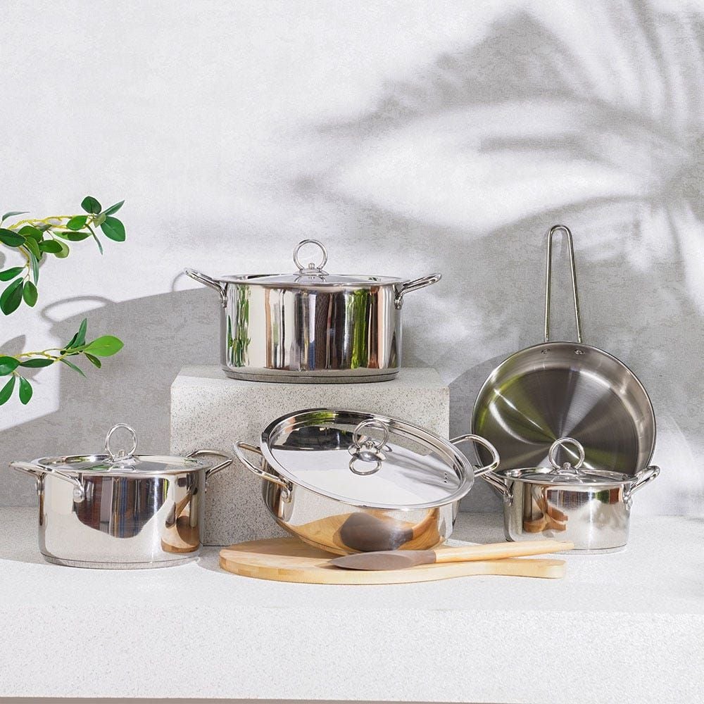 SS22 CELINA 9 PC ENCAPSULATED BOTTOM COOKWARE SET