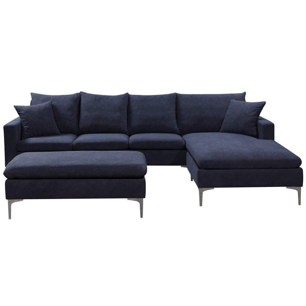 L Shape Corner Sofa- Elton Reversible Fabric Corner Sofa plus Ottoman