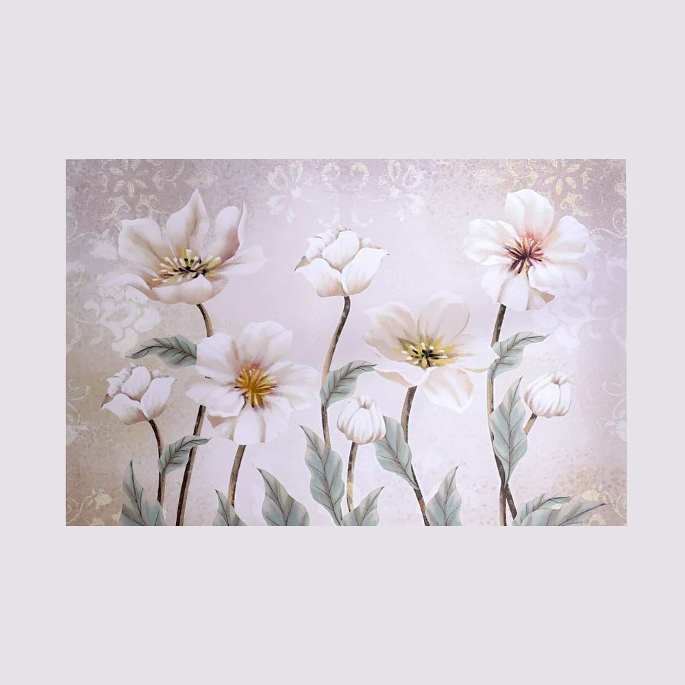 AW21 Lorena Warm White Flowers Canvas