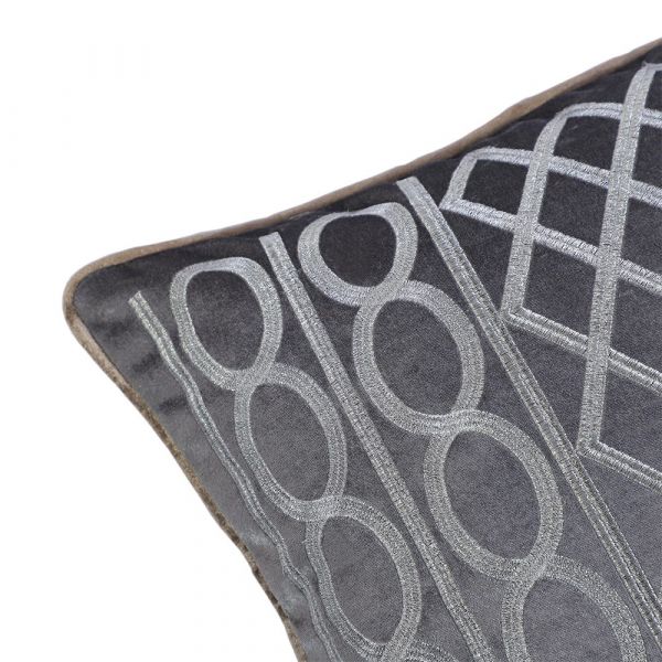 Ss21 Fantasy Embroidered Filled Cushion 45 x 45Cms _Grey Hol_433