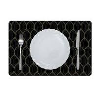 Glamour Pvc Printed Placemat BlackorGold 43.5x28.5Cm Rme_28711B